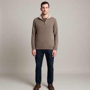 CJ Black Quarter Zip Collared Sweater Large